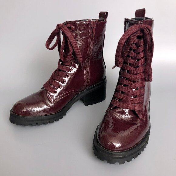 Like New Women's Topshop Burgundy Boots (mismatched size!) - Picture 1 of 10